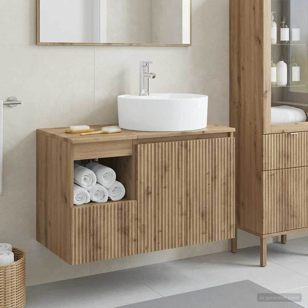 Bathroom Cabinet Set 2 pcs 79.5 x 44.5 x 82 cm Artisan oak