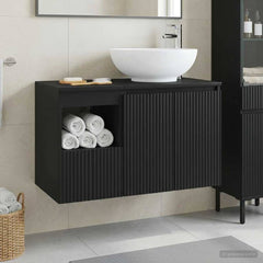 Bathroom Cabinet Set 2 pcs 79.5 x 44.5 x 80 cm Black