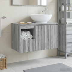 Bathroom Cabinet Set 2 pcs 79.5 x 44.5 x 80 cm Grey sonoma