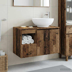 Bathroom Cabinet Set 2 pcs 79.5 x 44.5 x 80 cm Old wood