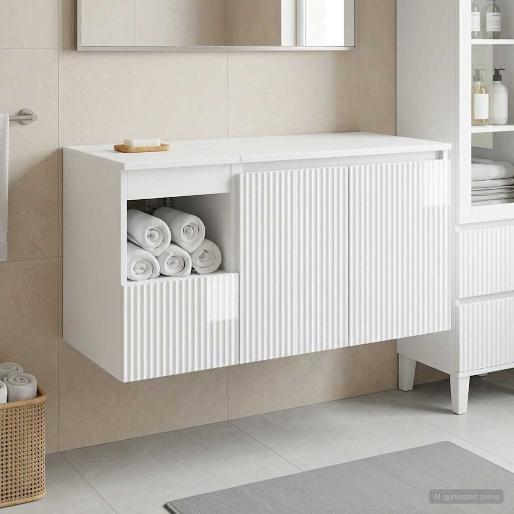 Bathroom Cabinet Set 2 pcs 92.5 x 44.5 x 50 cm High gloss white