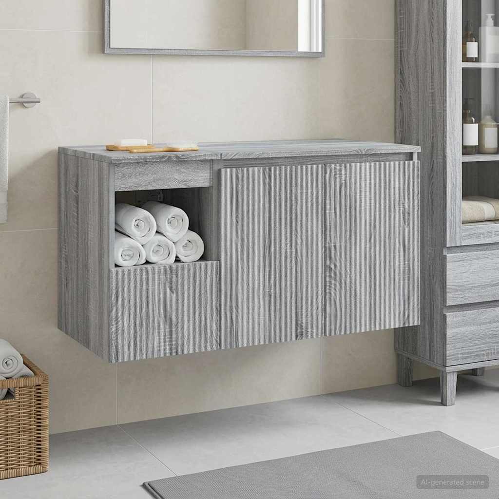 Bathroom Cabinet Set 2 pcs 92.5 x 44.5 x 50 cm Grey sonoma