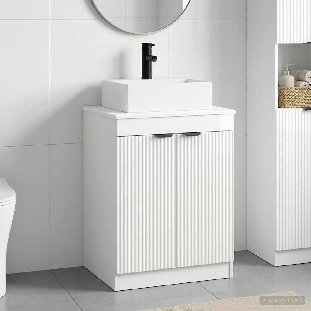 Bathroom Sink Cabinet 54 x 41 x 99.5 cm High gloss white