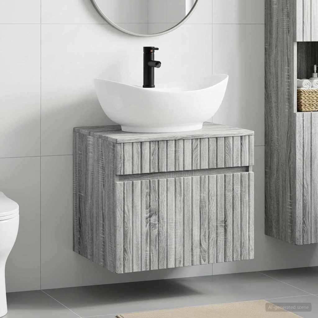Bathroom Sink Cabinet 59 x 44.5 x 80 cm Grey sonoma