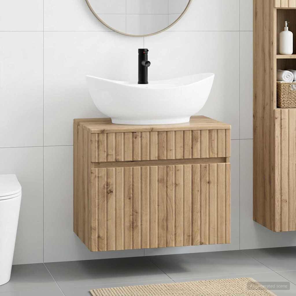 Bathroom Sink Cabinet 59 x 44.5 x 80 cm Artisan oak