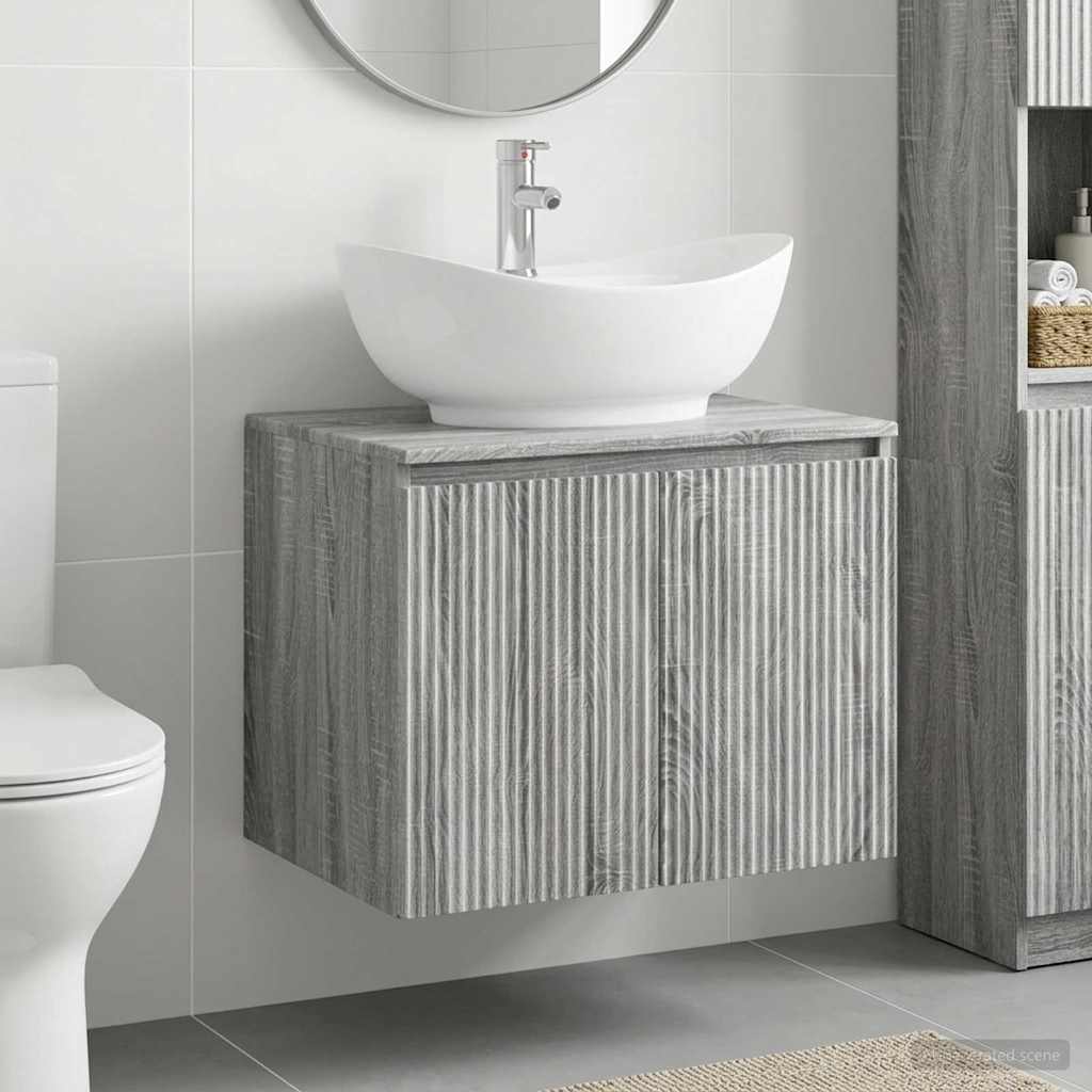 Bathroom Sink Cabinet 62.5 x 44.5 x 80 cm Grey sonoma