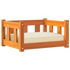 vidaXL Dog Bed 55.5 x 45.5 x 28 cm Solid Pine Wood Wax Brown 3