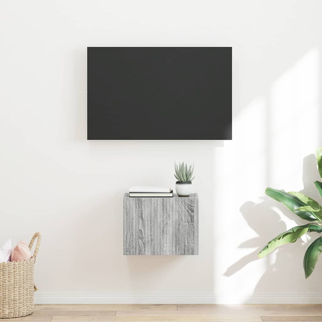 vidaXL TV Wall Cabinet 39 x 31 x 29.5 cm Grey Sonoma Engineered Wood 1