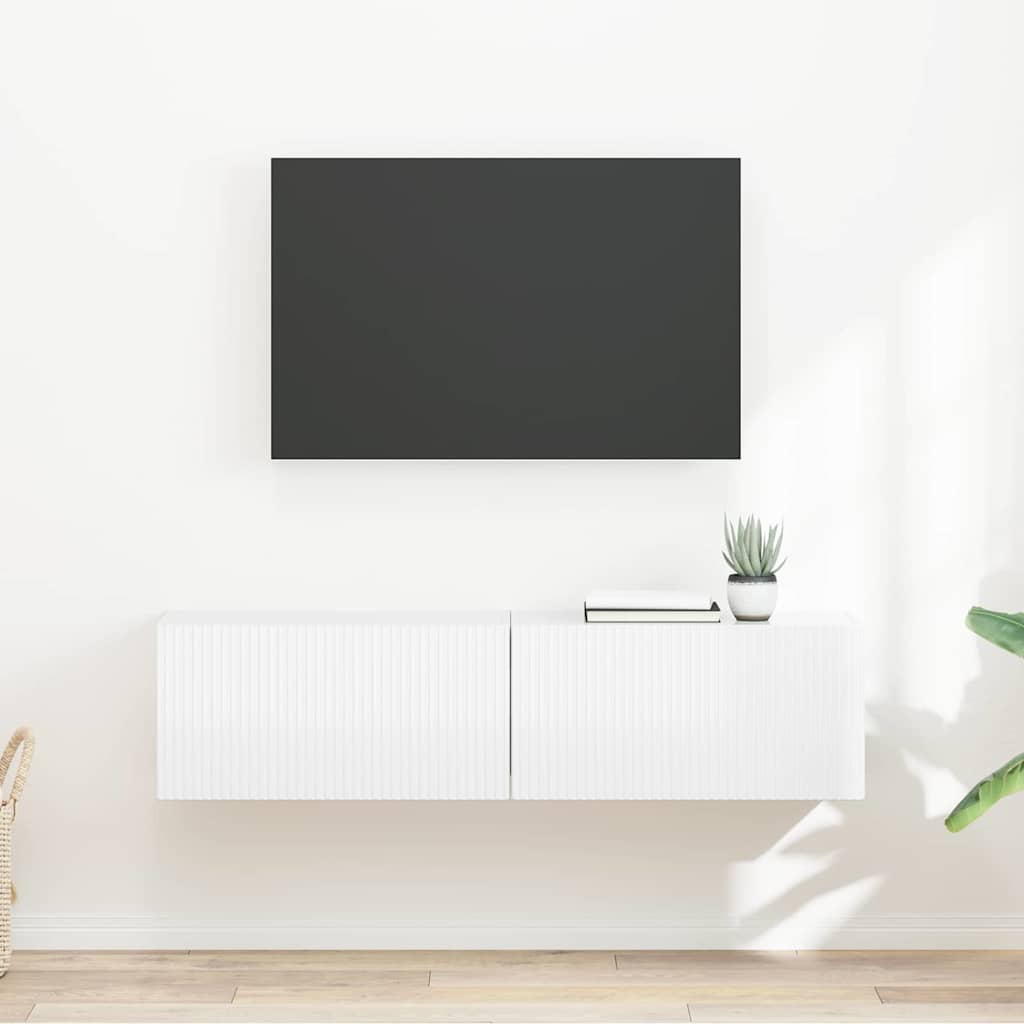 TV Wall Cabinet Engineered Wood 2 pcs 60 x 31 x 29.5 cm High gloss white