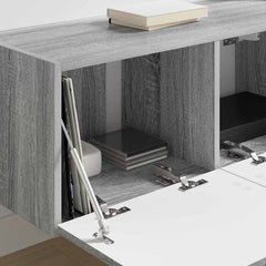 vidaXL TV Wall Cabinet 78.5 x 31 x 29.5 cm Grey Sonoma Engineered Wood 4
