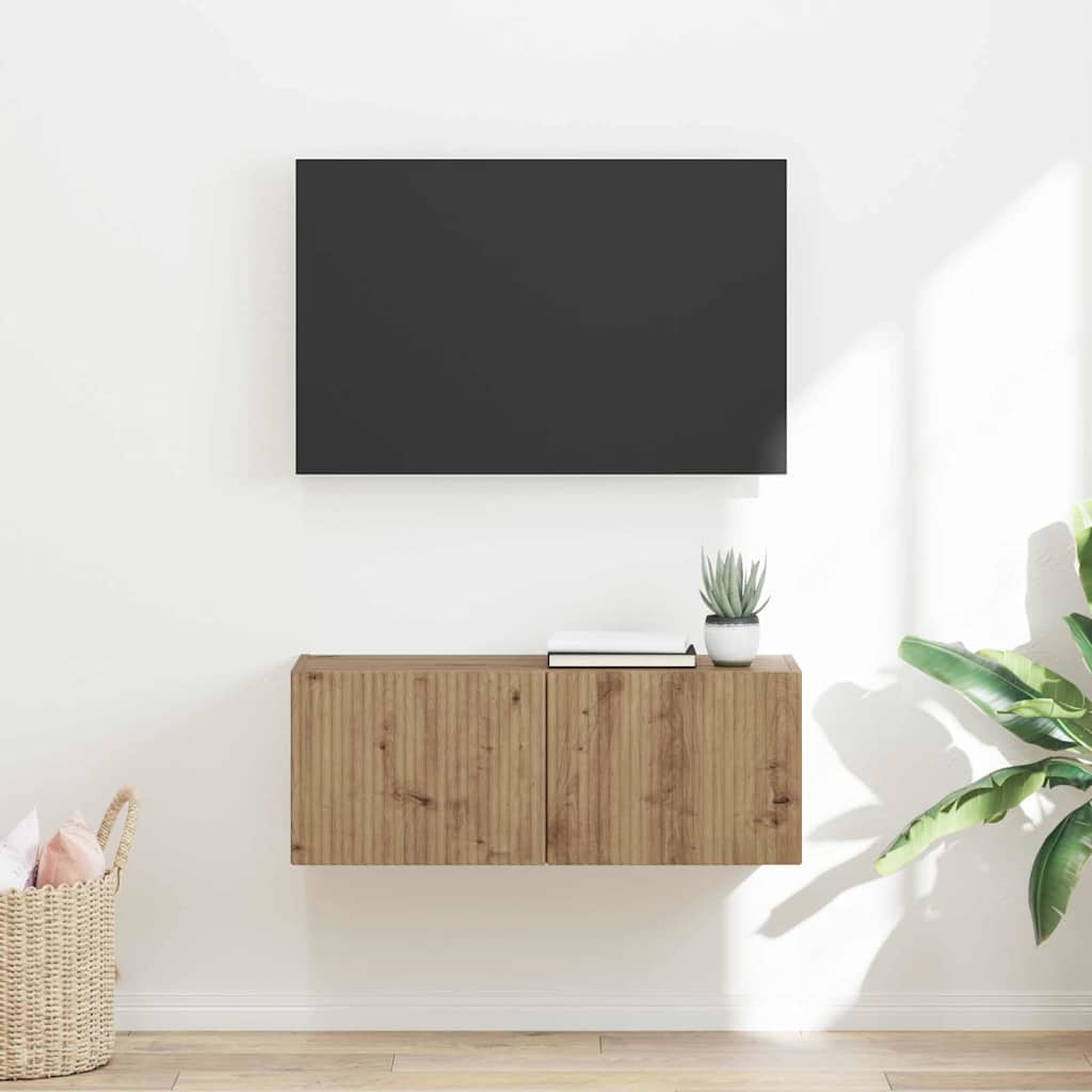 vidaXL TV Wall Cabinet 78.5 x 31 x 29.5 cm Artisian Oak 1
