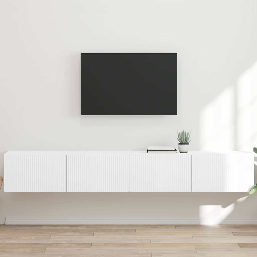 TV Wall Cabinet Engineered Wood 2 pcs 98 x 31 x 29.5 cm White
