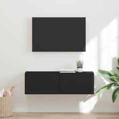 TV Wall Cabinet Engineered Wood 98 x 31 x 29.5 cm Black