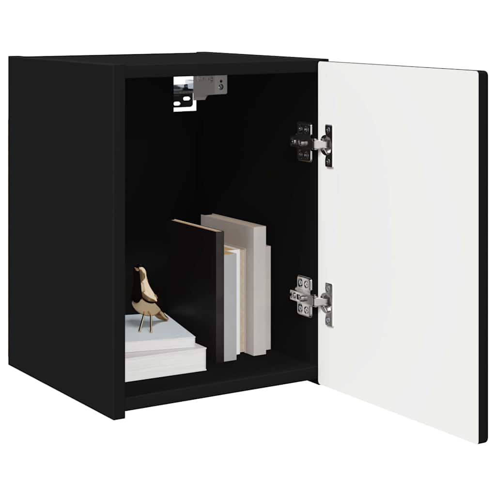 vidaXL TV Wall Cabinet 30 x 31 x 40 cm Black Engineered Wood 3