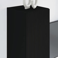 vidaXL TV Wall Cabinet 30 x 31 x 80 cm Black Engineered Wood 4