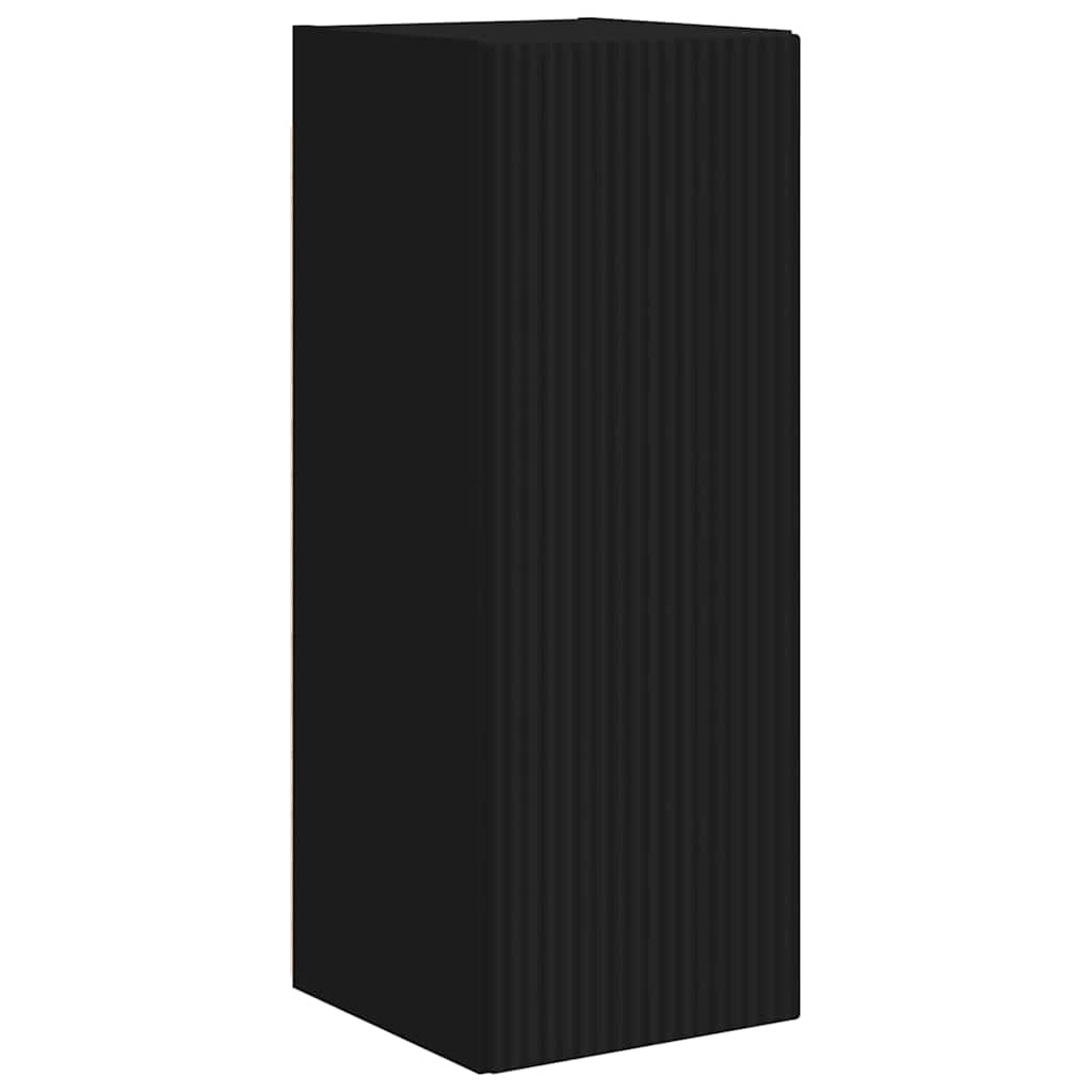 vidaXL TV Wall Cabinet 30 x 31 x 80 cm Black Engineered Wood 2