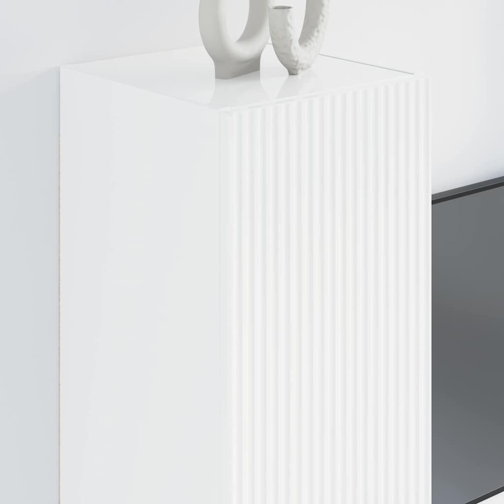 vidaXL TV Wall Cabinet 30 x 31 x 80 cm Gloss White Engineered Wood 4