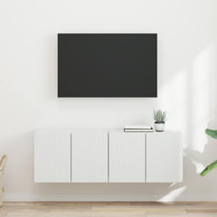 TV Wall Cabinet Engineered Wood 2 pcs White