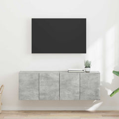 TV Wall Cabinet Engineered Wood 2 pcs Concrete grey