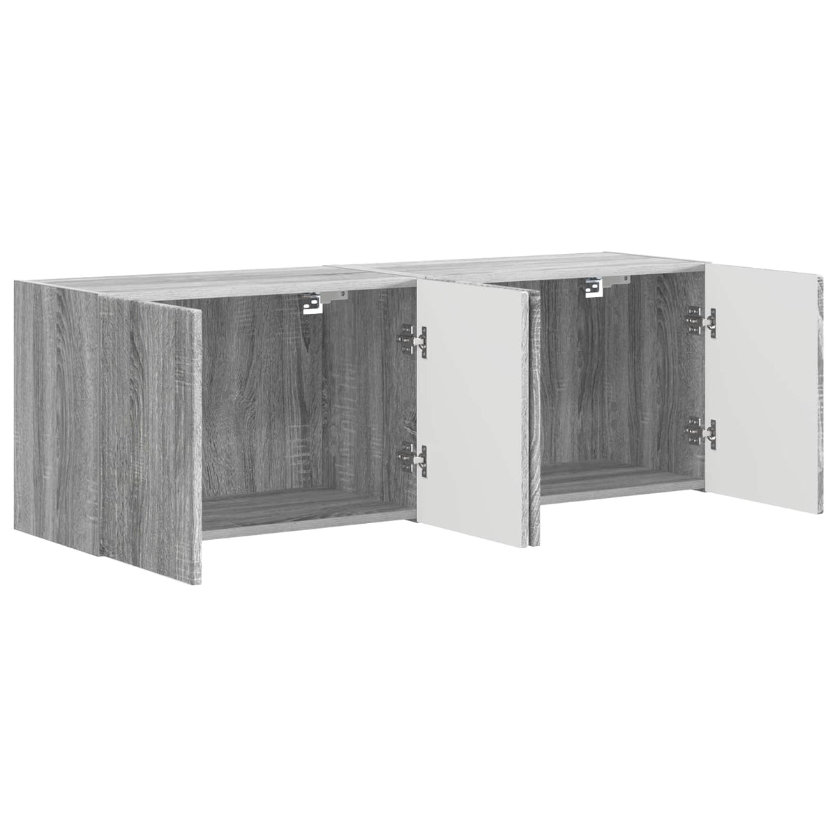 TV Wall Cabinet Engineered Wood 2 pcs Grey sonoma