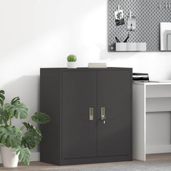 Storage Cabinet Steel Width 80 cm Black 90 cm