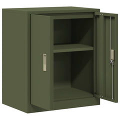 Storage Cabinet Steel Width 60 cm Olive Green 70 cm