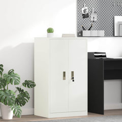 Storage Cabinet Steel Width 60 cm White 105 cm