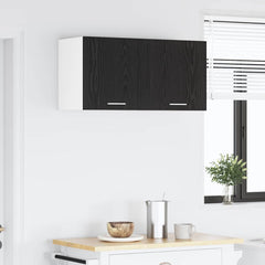 vidaXL Hanging Cabinet 2 pcs Black Oak and White Engineered Wood 4
