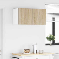 vidaXL Hanging Cabinet Sonoma Oak and White 40 x 31 x 40 cm 4