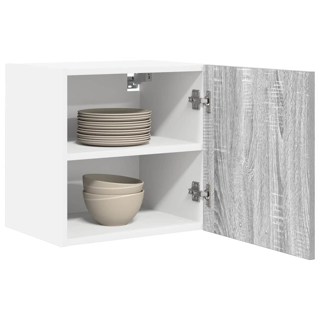 vidaXL Hanging Cabinet Grey Sonoma and White 40 x 31 x 40 cm 3