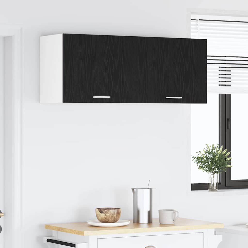vidaXL Hanging Cabinet Black Oak and White 50 x 31 x 40 cm 4