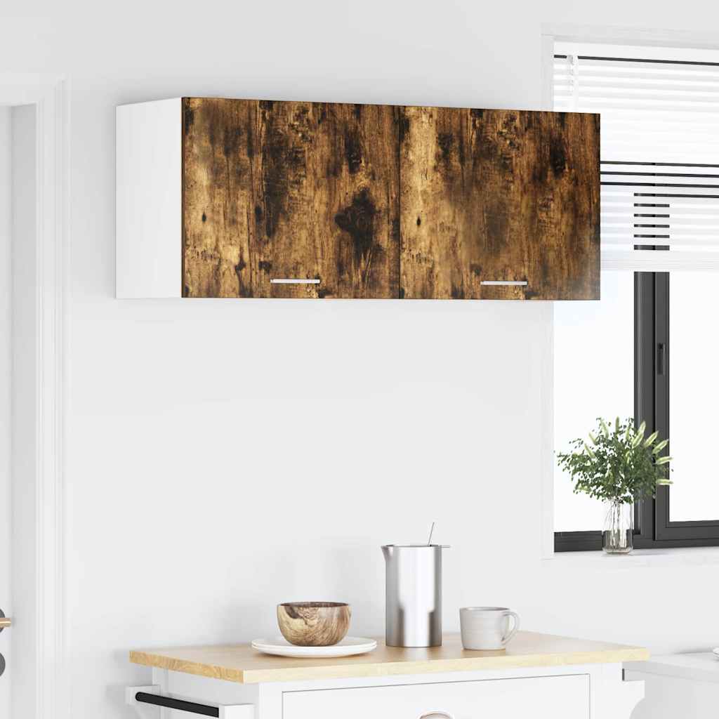 vidaXL Hanging Cabinet Smoked Oak and White 50 x 31 x 40 cm 4