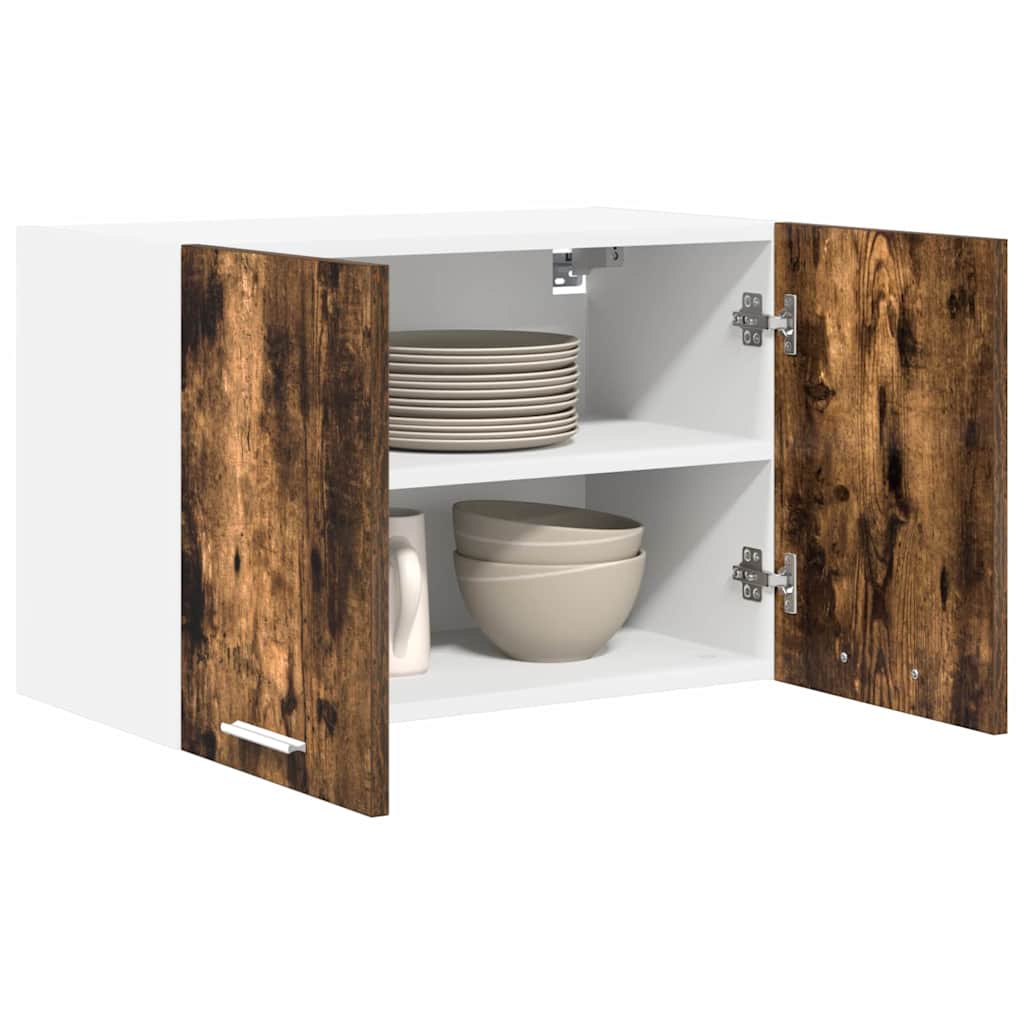 vidaXL Hanging Cabinet Smoked Oak and White 60 x 31 x 40 cm 3