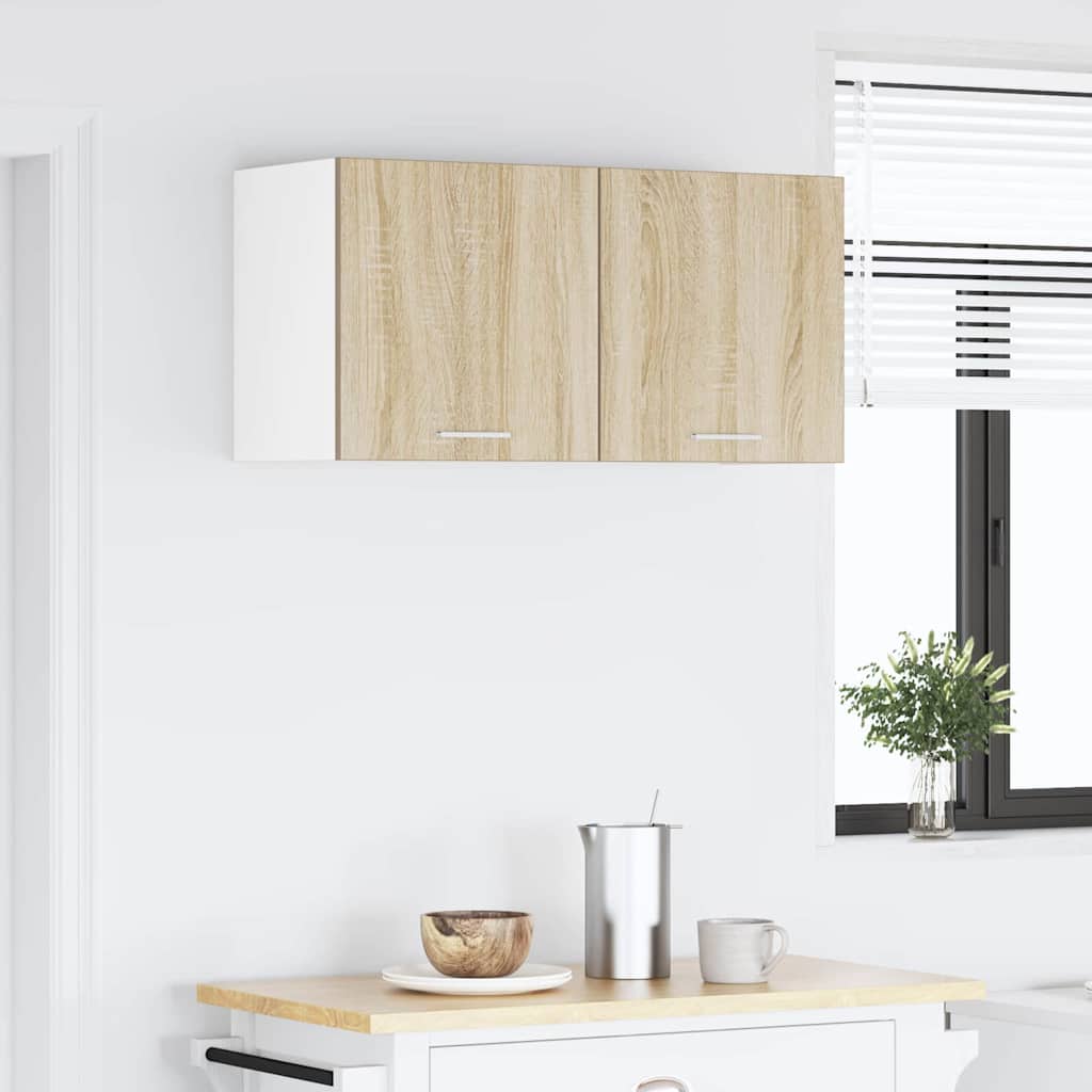 vidaXL Hanging Cabinet Sonoma Oak 80 x 31 x 40 cm Engineered Wood 4