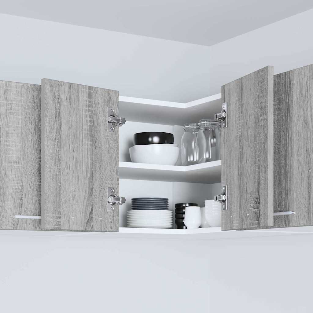 vidaXL Hanging Cabinet Grey Sonoma and White 57 x 57 x 40 cm 4
