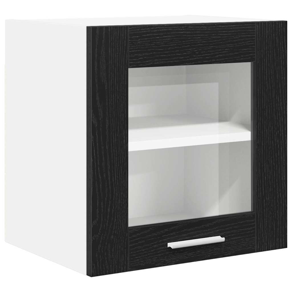 vidaXL Hanging Cabinet 2 pcs Black Oak Engineered Wood 5