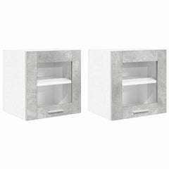 vidaXL Hanging Cabinet 2 pcs Concrete Grey Engineered Wood 2