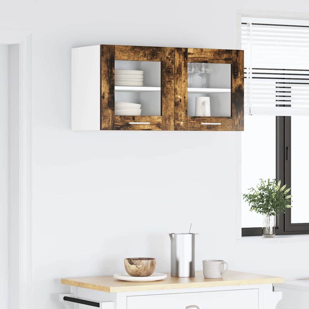 vidaXL Hanging Cabinet Smoked Oak 40 x 31 x 40 cm Engineered Wood 4