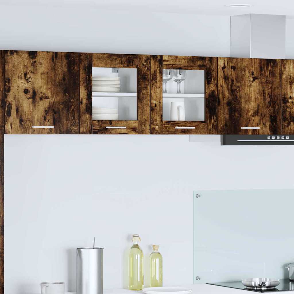 vidaXL Hanging Cabinet 2 pcs Smoked Oak Engineered Wood 1