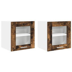 vidaXL Hanging Cabinet 2 pcs Smoked Oak Engineered Wood 2