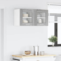 vidaXL Hanging Cabinet 2 pcs Grey Sonoma Engineered Wood 4