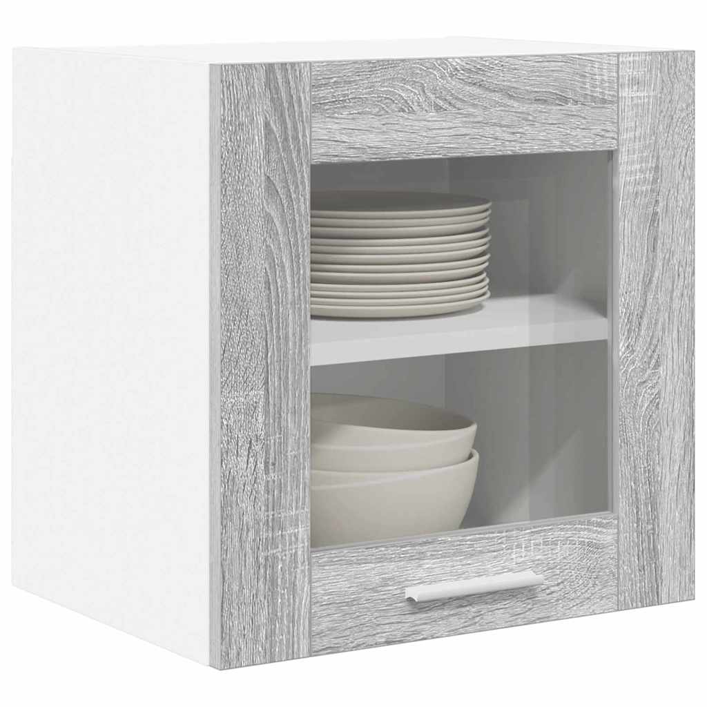 vidaXL Hanging Cabinet 2 pcs Grey Sonoma Engineered Wood 3