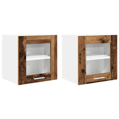 vidaXL Hanging Cabinet 2 pcs Old Wood Engineered Wood 2