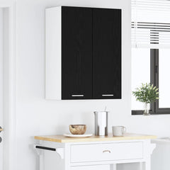vidaXL Hanging Cabinet Black Oak and White 30 x 31 x 80 cm 4