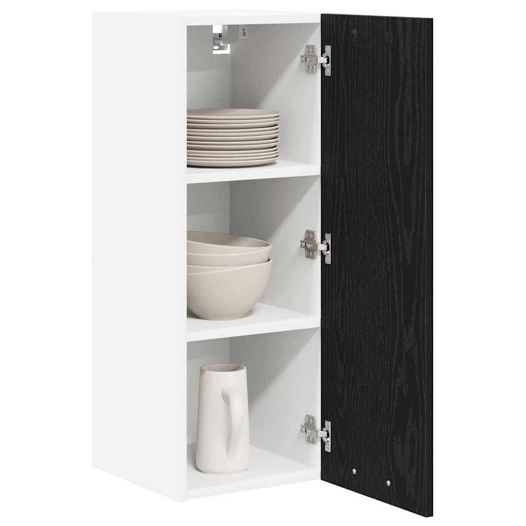 vidaXL Hanging Cabinet Black Oak and White 30 x 31 x 80 cm 3