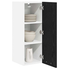 vidaXL Hanging Cabinet Black Oak and White 30 x 31 x 80 cm 3