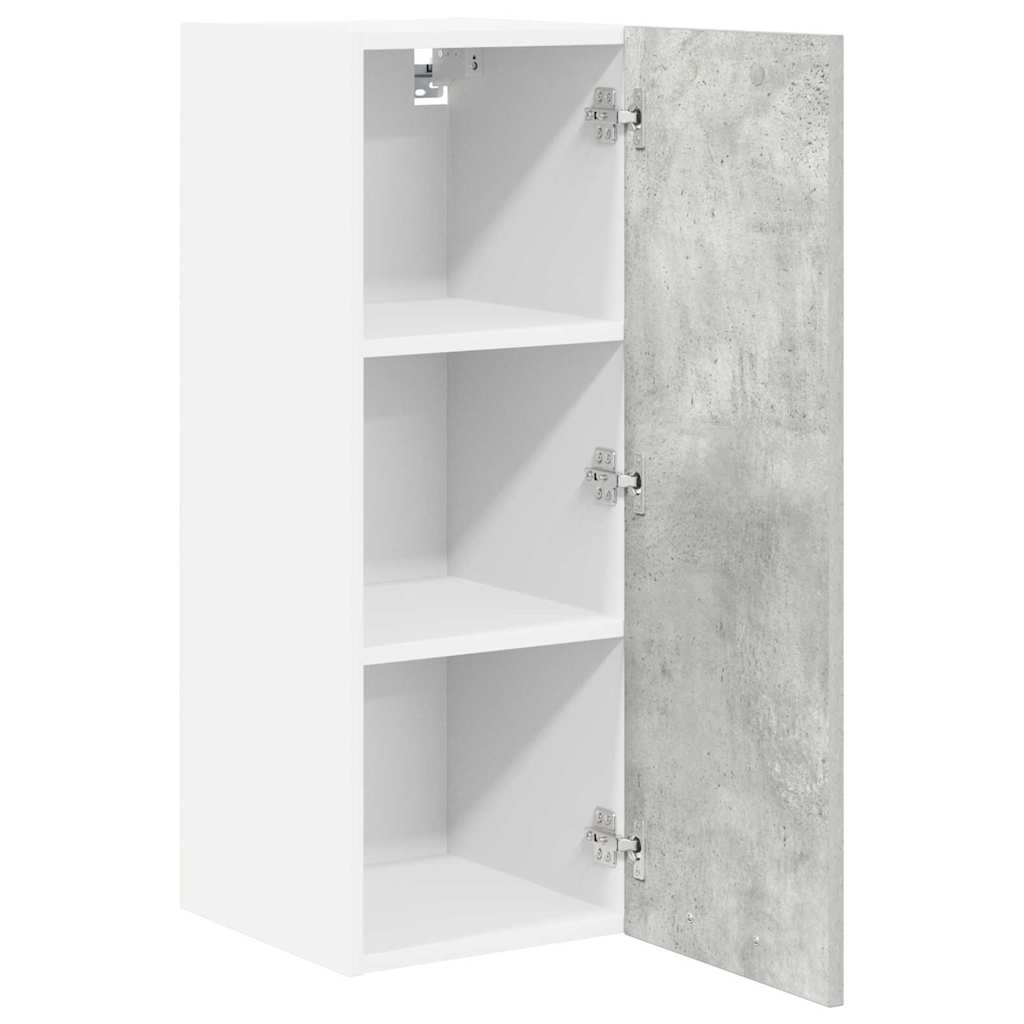 vidaXL Hanging Cabinet Concrete Grey and White 30 x 31 x 80 cm 5