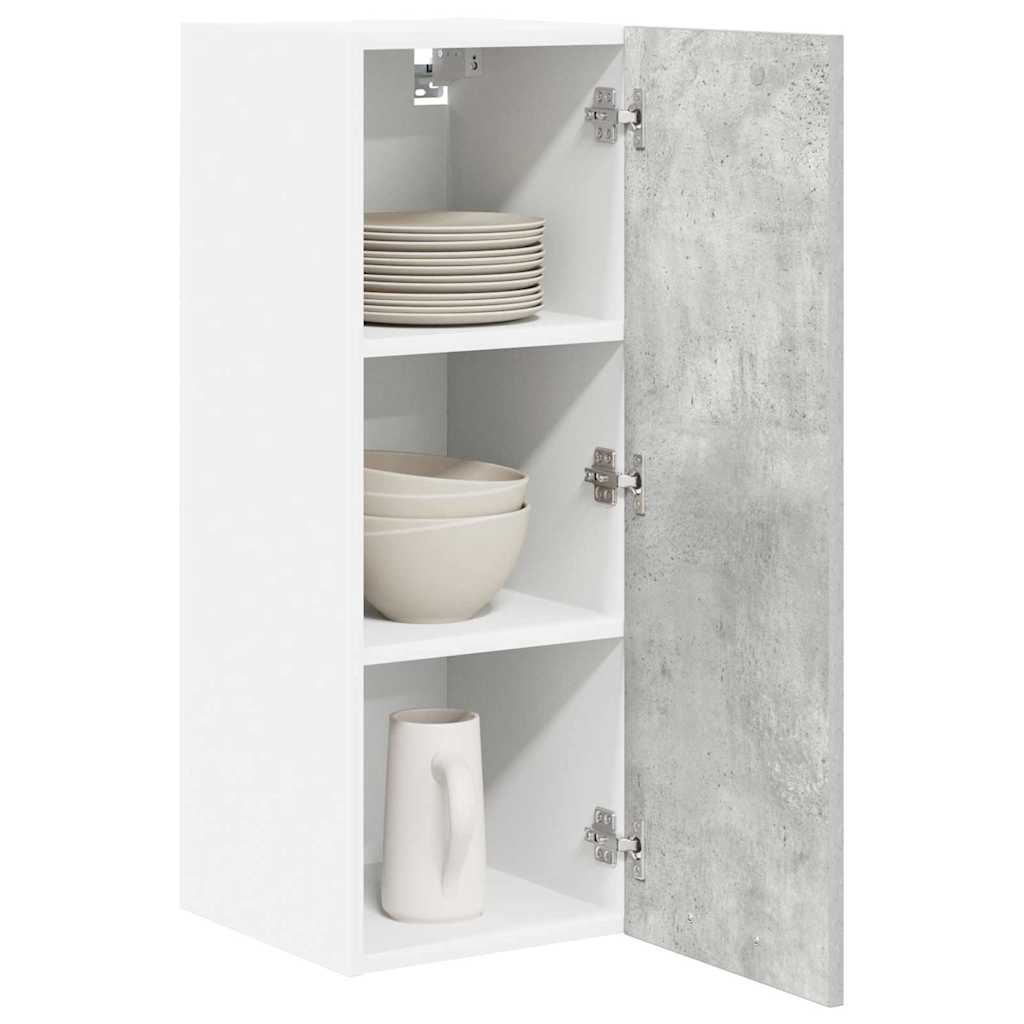 vidaXL Hanging Cabinet Concrete Grey and White 30 x 31 x 80 cm 3