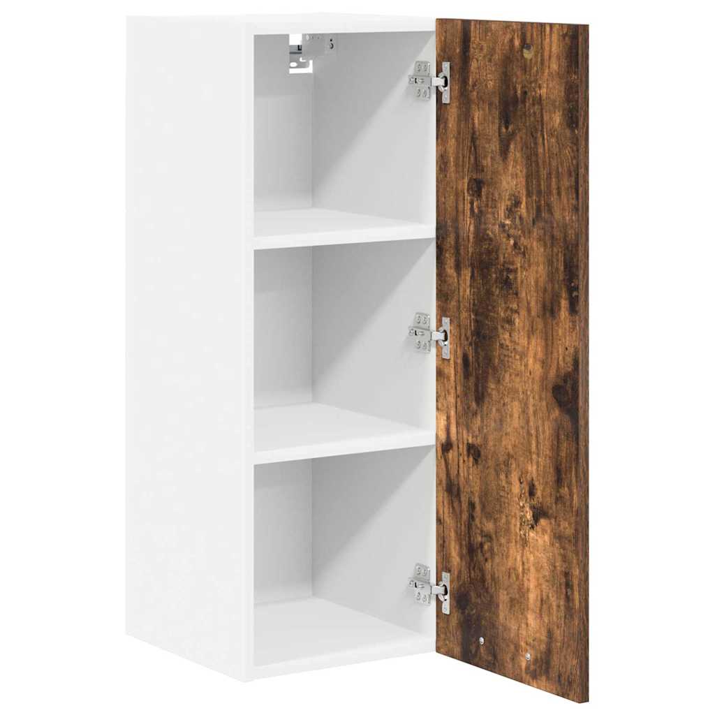 vidaXL Hanging Cabinet Smoked Oak and White 30 x 31 x 80 cm 5