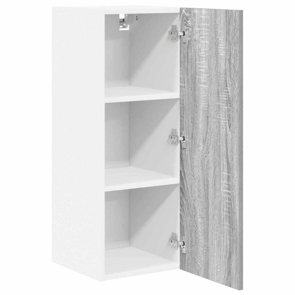 vidaXL Hanging Cabinet Grey Sonoma and White 30 x 31 x 80 cm 5